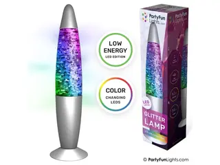 Produktfoto för Glitterlampa - Mångfärgad H: 34cm