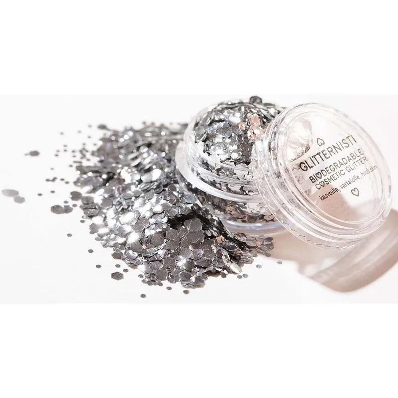 Bild 1 för Glitternisti Cosmetic Glitter Chunky Silver Mix