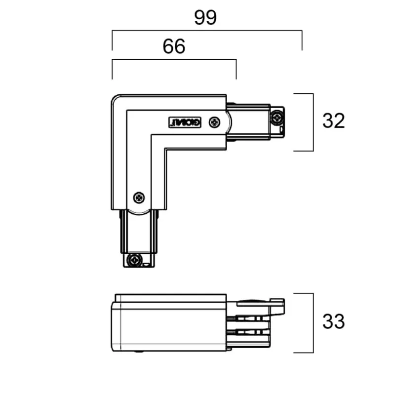 Bild 2 för Global pro L-stycke 230V, 3-fas, vänster, vit - PROFESSIONAL