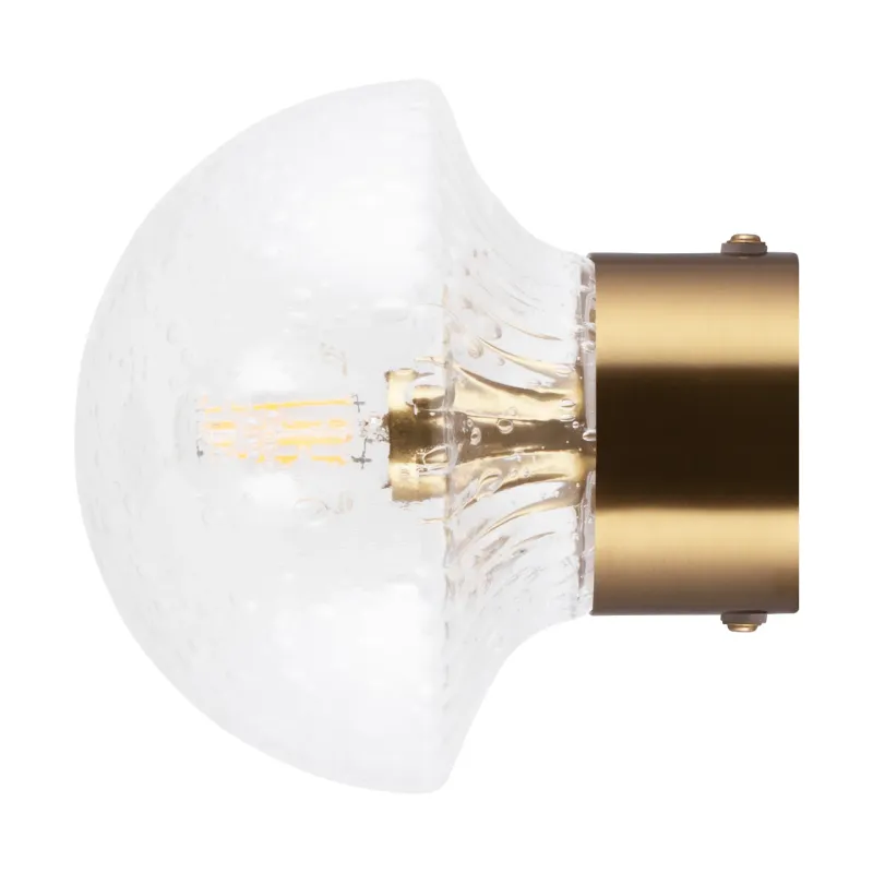 Alternativ bild 0 för Globen Lighting - Fungo 16 Vägglampa/Plafond IP44 Klar/Borstad Mässing