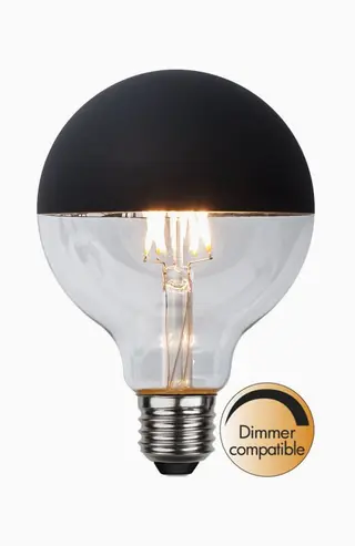 Produktfoto för Globen Lighting - Päronlampa LED 2,8W Globe Ø95 Toppreflektor E27 Svart Globen Lighting