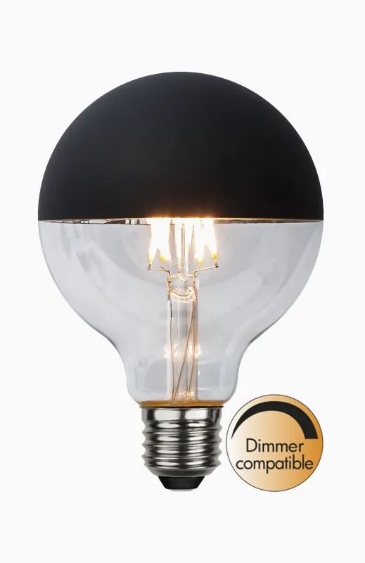 Alternativ bild 0 för Globen Lighting - Päronlampa LED 2,8W Globe Ø95 Toppreflektor E27 Svart Globen Lighting