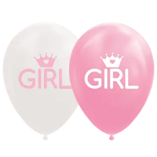 Produktfoto för Globos Balloons Daughter Baby Pink/White 30cm 8pcs.