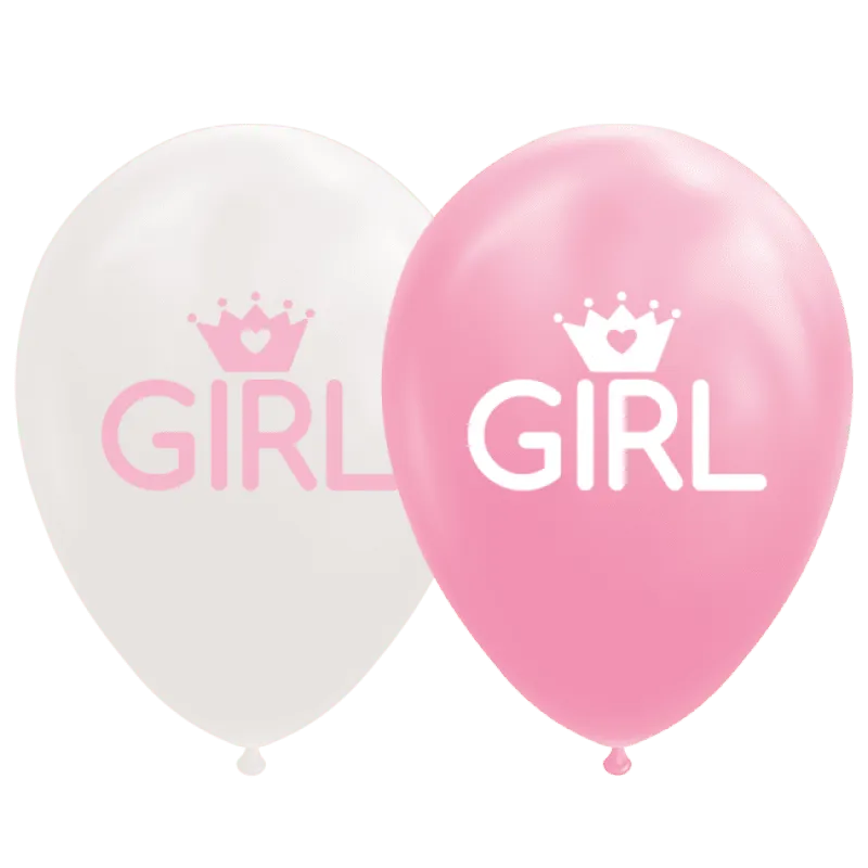 Alternativ bild 0 för Globos Balloons Daughter Baby Pink/White 30cm 8pcs.
