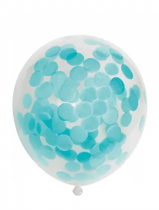 Produktfoto för Globos Confetti Balloons Paper Confetti Baby Blue 30cm 6pcs