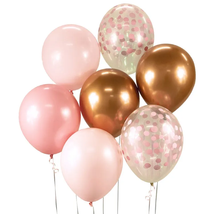 Alternativ bild 0 för GoDan Beauty&amp Charm rosa/koppar ballongbukett 7 st 30cm BB-RMD7