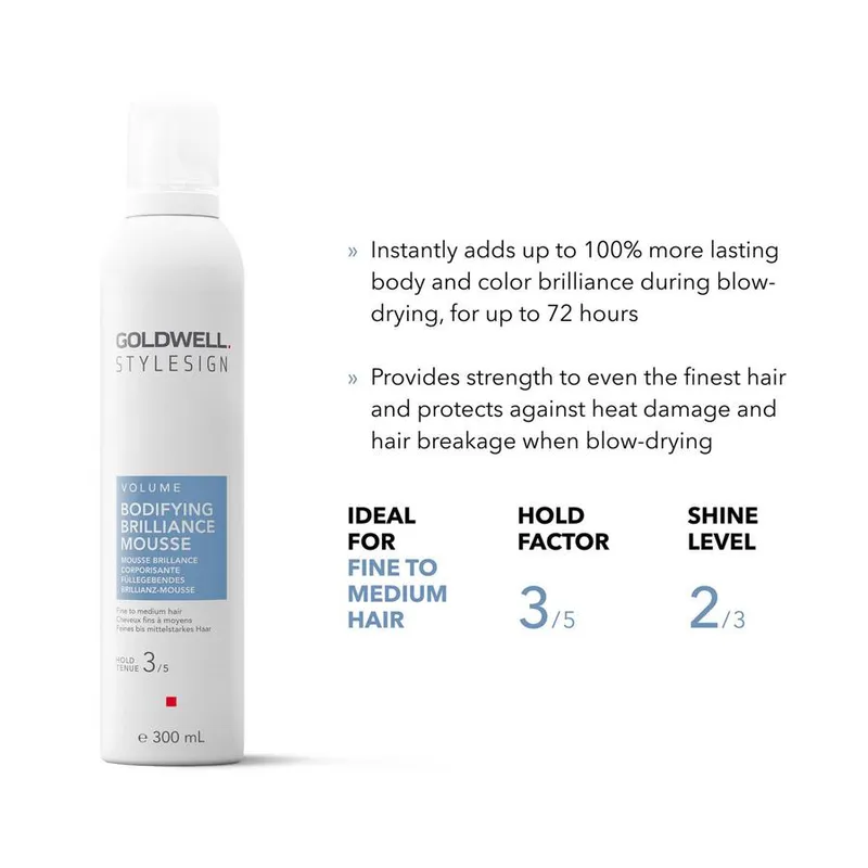 Bild 2 för Goldwell StyleSign  Volume Bodifying Brilliance Mousse  300 ml