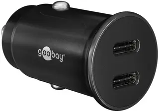 Produktfoto för Goobay 2xUSB-C PD Snabbladdare för Bil 30W