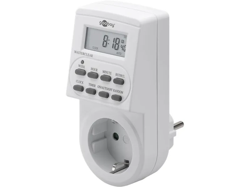 Alternativ bild 0 för Goobay 51277, Daglig timer/veckotimer, Vit, Digital, LCD, Knappar, 1 min