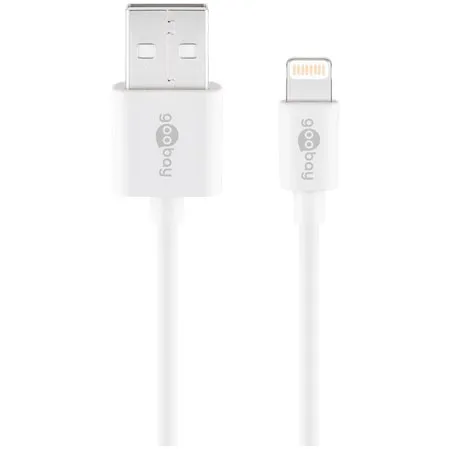 Bild 1 för Goobay 54600, 1 m, Lightning, USB A, Vit, CE, WEEE, Polybag