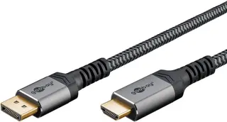 Produktfoto för Goobay 65271, 5 m, DisplayPort, HDMI, Hankoppling, Hankoppling, Grå