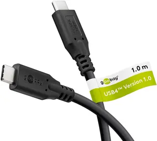 Produktfoto för Goobay 74191, 1 m, USB C, USB C, USB4 Gen 2x2, 40 Gbit/sek, Sortera