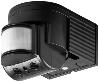 Produktfoto för Goobay 96001, Passiv infraröd (PIR) sensor, Kabel, 12 m, Vägg, inomhus, Utomhus, Svart