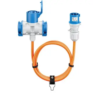 Produktfoto för Goobay CEE-adapterkabel, CEE-kontakt till 1x CEE-koppling/2x säkerhetskoppling