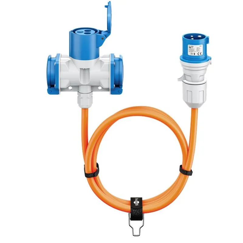 Alternativ bild 0 för Goobay CEE-adapterkabel, CEE-kontakt till 1x CEE-koppling/2x säkerhetskoppling