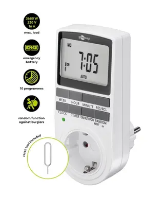 Produktfoto för Goobay Digital Timer, 16A - Vit