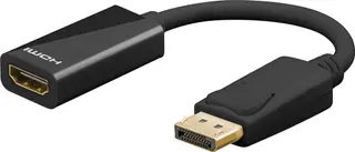Produktfoto för Goobay DisplayPort/HDMI, 0,1 m, HDMI Typ A (Standard), DisplayPort, hane, hona, svart