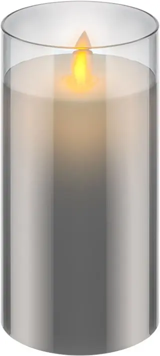 Produktfoto för Goobay LED äkta vaxljus i glas, 7,5 x 15 cm