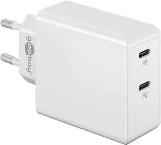 Produktfoto för Goobay PD Dual USB-C Snabbladdare 36W - Vit