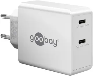 Produktfoto för Goobay PD Dual USB-C Snabbladdare 36W - Vit