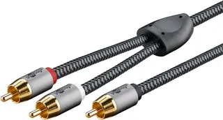 Produktfoto för Goobay RCA Y-kabel, RCA hane till 2x RCA hane, 5m
