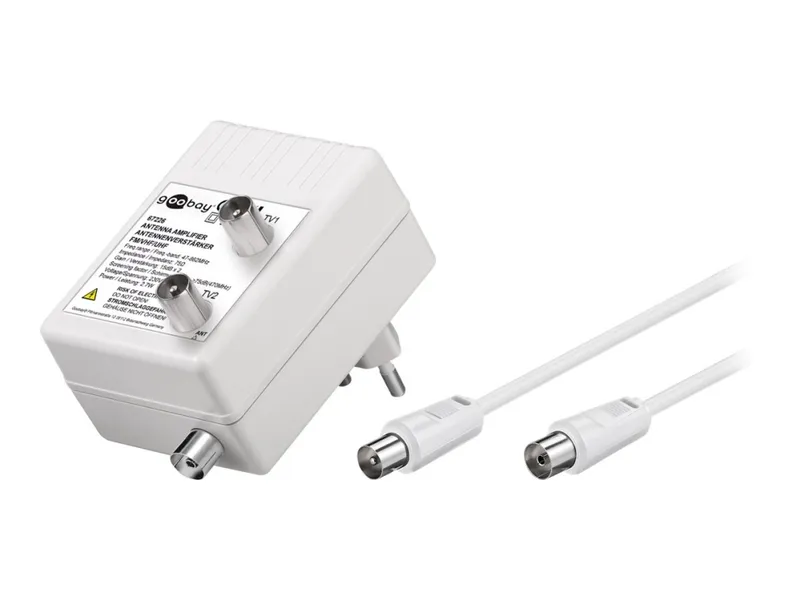 Alternativ bild 0 för Goobay TV AMP 2x10dB, IEC, 3 W, 230 V, 50 hz
