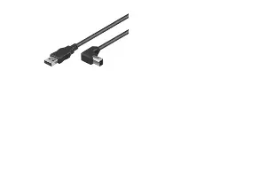 Produktfoto för Goobay USB 2.0 AB 200 R/A HiSpeed, 2m, 2 m, USB A, USB B, Hane/Hane, Svart