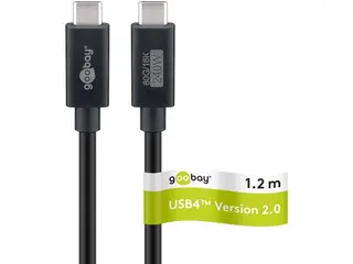 Produktfoto för Goobay USB-C till USB-C-kabel PD, 240 W, 80 Gbit/s, 1,2 m