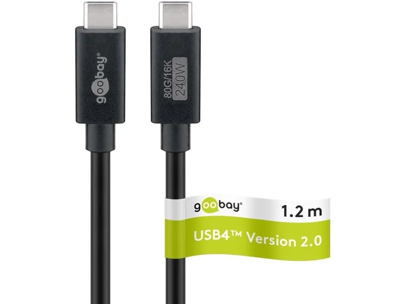 Alternativ bild 0 för Goobay USB-C till USB-C-kabel PD, 240 W, 80 Gbit/s, 1,2 m