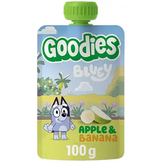 Produktfoto för Goodies Bluey Klämmis Äpple Banan 3 år 100 g