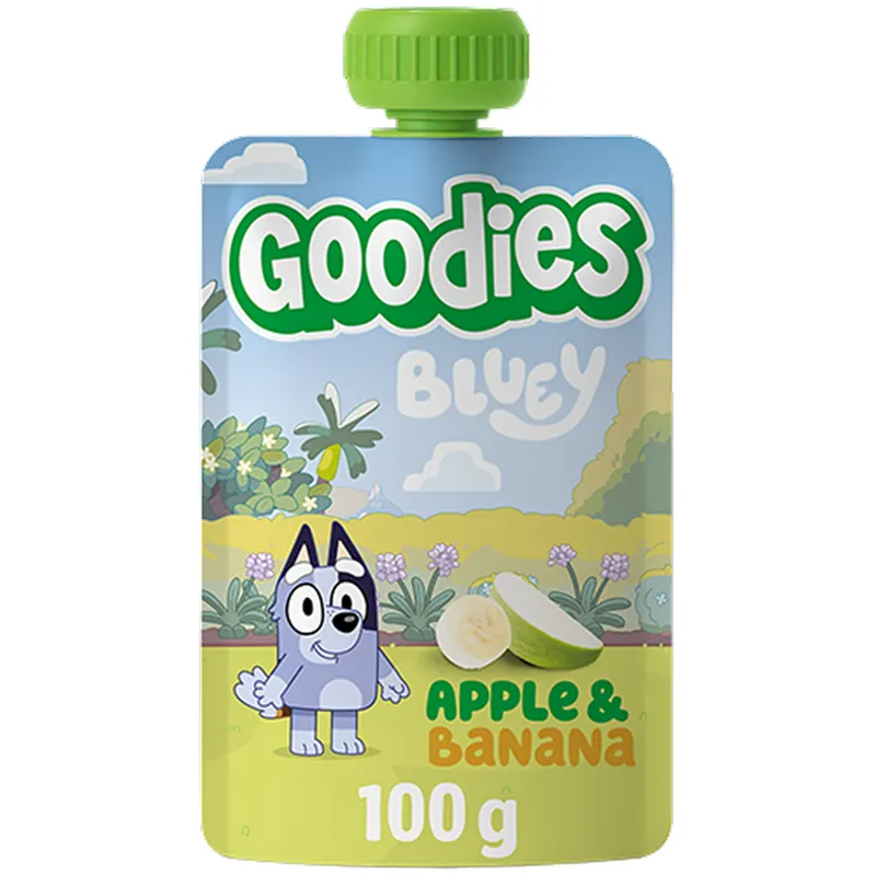 Bild 2 för Goodies Bluey Klämmis Äpple Banan 3 år 100 g