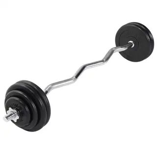 Produktfoto för Gorilla Sports Curlstång Gummi - 35 kg