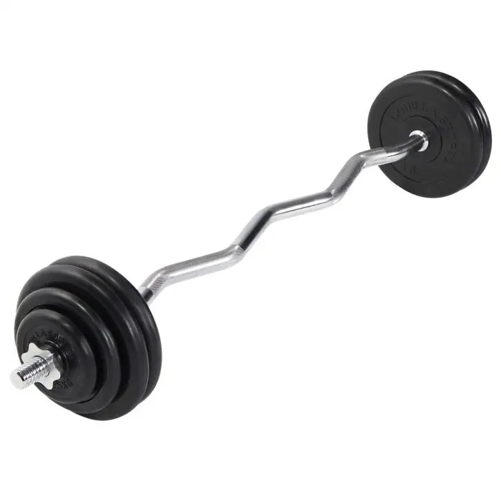 Bild 1 för Gorilla Sports Curlstång Gummi - 35 kg