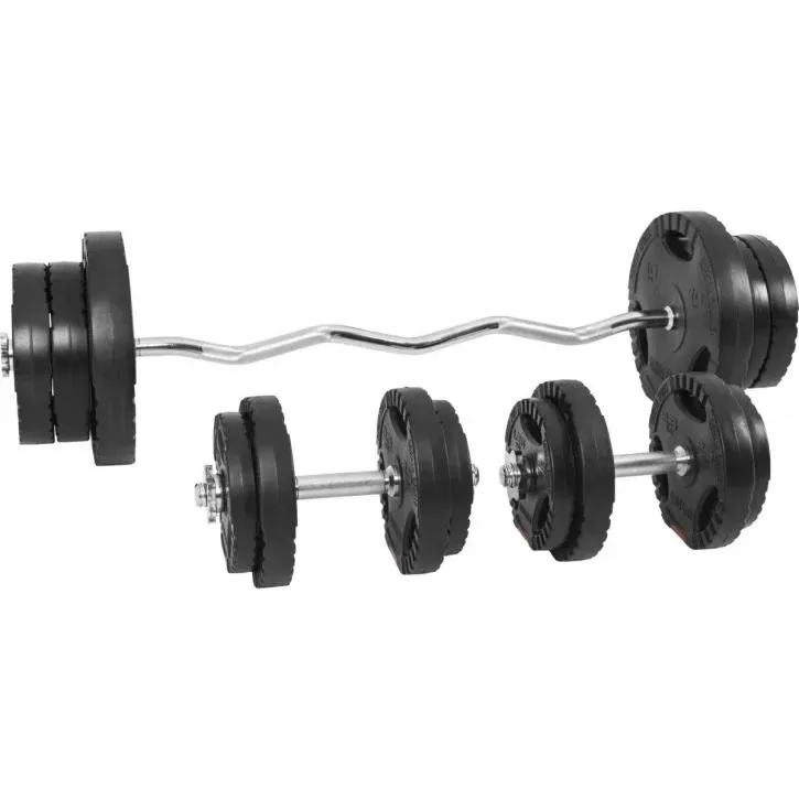 Bild 1 för Gorilla Sports Curlstång Hantlar PRO Trigrip - 70 kg