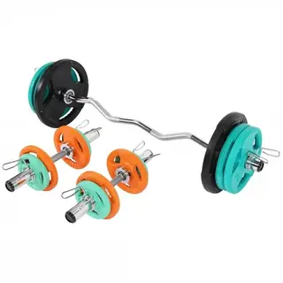Produktfoto för Gorilla Sports Curlstång Hantlar TRIGRIP 50 mm - 75kg