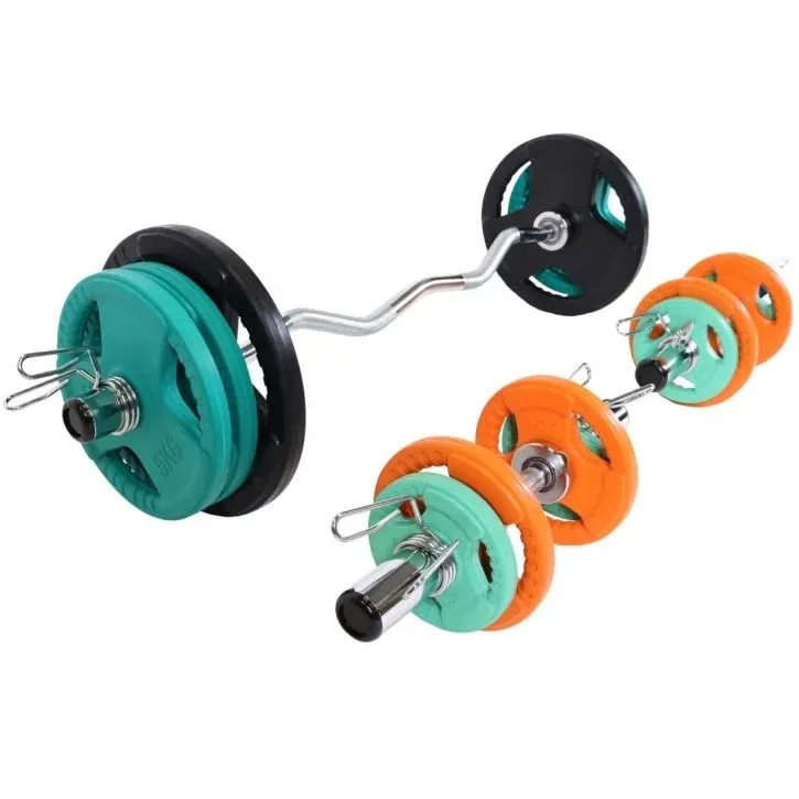 Bild 2 för Gorilla Sports Curlstång Hantlar TRIGRIP 50 mm - 75kg