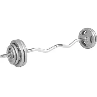 Produktfoto för Gorilla Sports Curlstång TRIGRIP Gjutjärn - 35kg