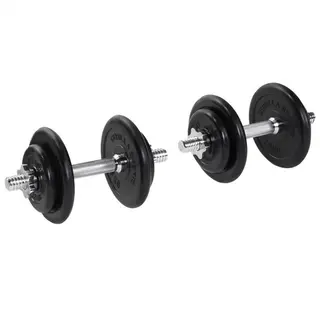 Produktfoto för Gorilla Sports Hantlar GUMMI Gjutjärn - 2x10kg