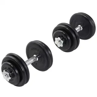 Produktfoto för Gorilla Sports Hantlar GUMMI Gjutjärn - 2x15kg