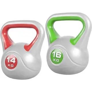 Produktfoto för Gorilla Sports Kettlebell Fitnesspaket - 14kg 16kg, Paket Kettlebell