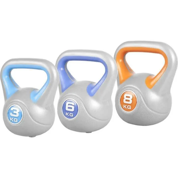 Alternativ bild 0 för Gorilla Sports Kettlebell Fitnesspaket - 3kg 6kg 8kg, Paket Kettlebell