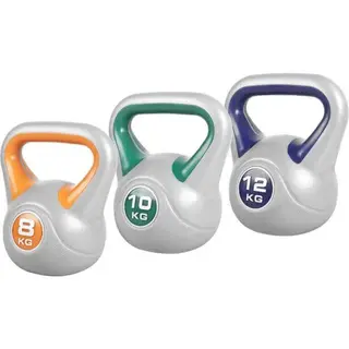 Produktfoto för Gorilla Sports Kettlebell Fitnesspaket - 8kg 10kg 12kg, Paket Kettlebell