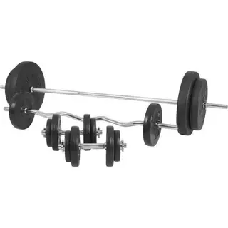 Produktfoto för Gorilla Sports Skivstång Curlstång Hantlar BASIC - 100 kg