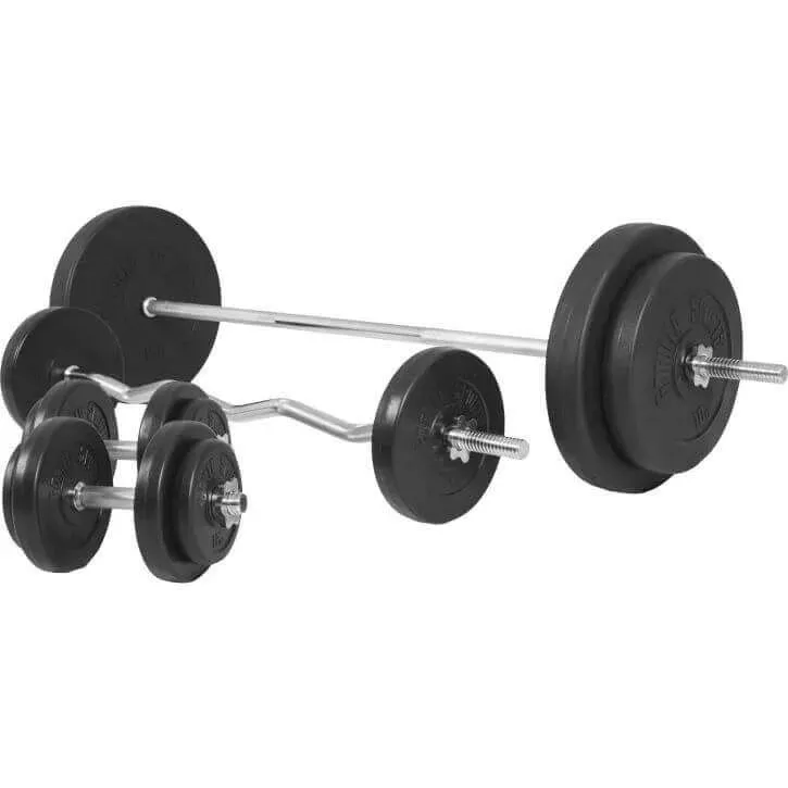 Bild 2 för Gorilla Sports Skivstång Curlstång Hantlar BASIC - 100 kg