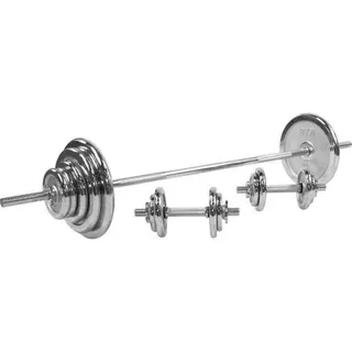 Produktfoto för Gorilla Sports Skivstång Hantlar CHROME - 100 kg