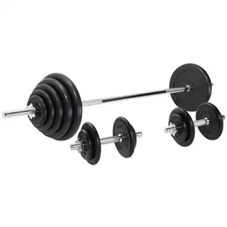 Produktfoto för Gorilla Sports Skivstång Hantlar GUMMI - 100kg