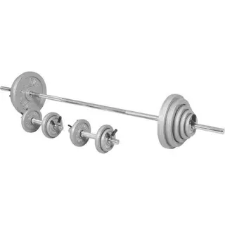 Produktfoto för Gorilla Sports Skivstång Hantlar IRON Feder - 100kg