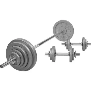 Produktfoto för Gorilla Sports Skivstång Hantlar IRON Star - 100kg