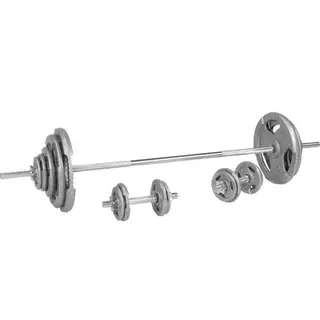 Produktfoto för Gorilla Sports Skivstång Hantlar TRIGRIP Gjutjärn - 100kg