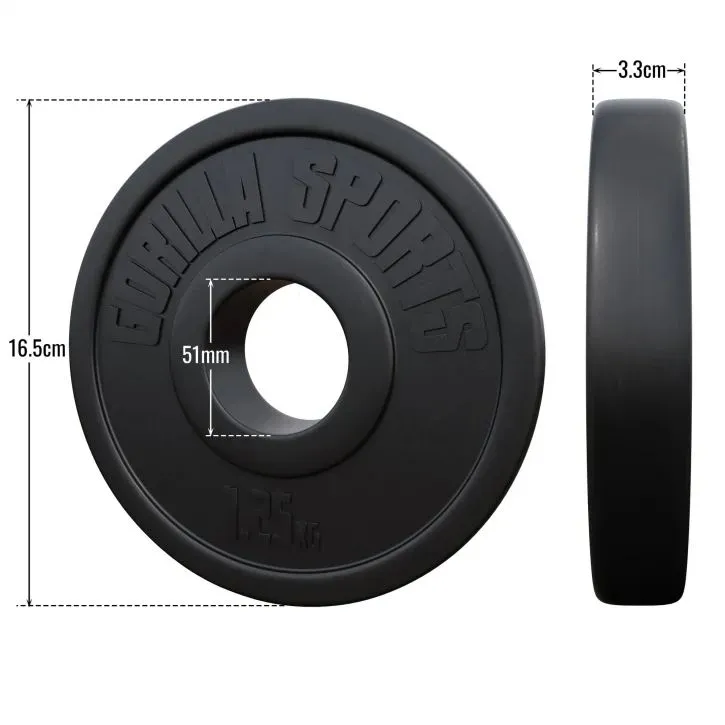 Bild 2 för Gorilla Sports Viktskivor BASIC 51mm Cement - 1,25kg-15kg